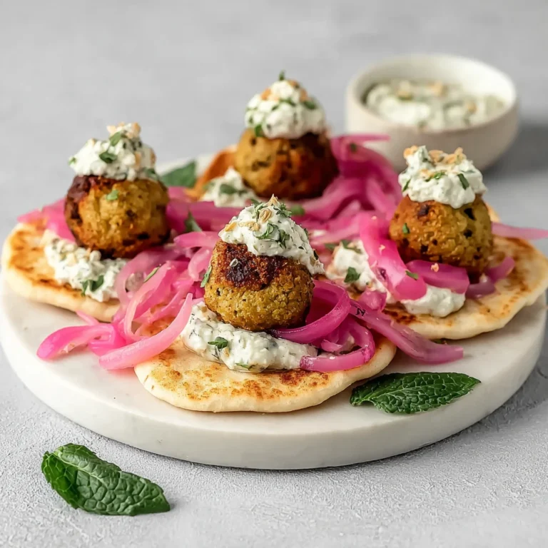 Irresistible Mini Falafel Bites Tzatziki Pickled Onions