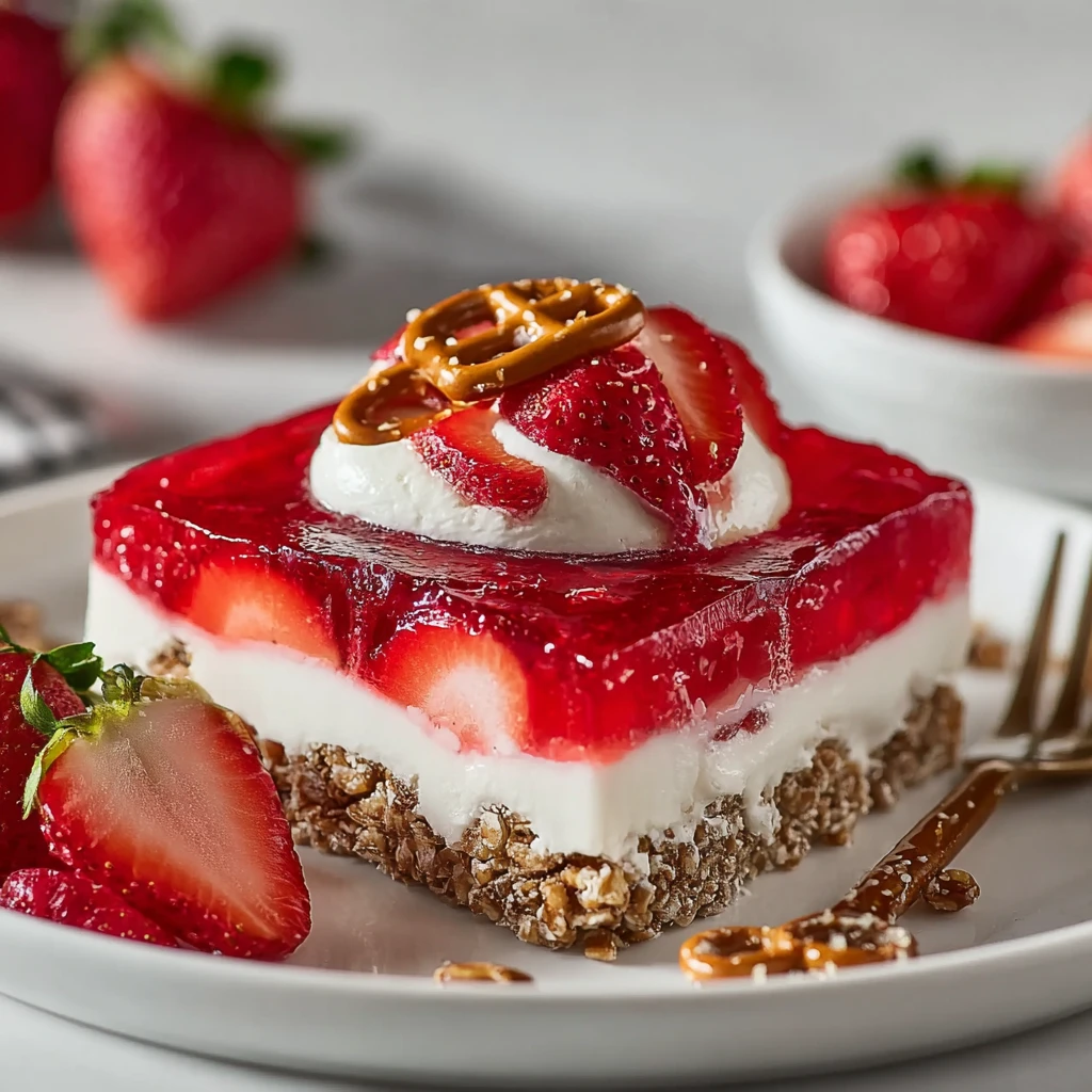 Strawberry Pretzel Salad with a Pecan Crunch Twist